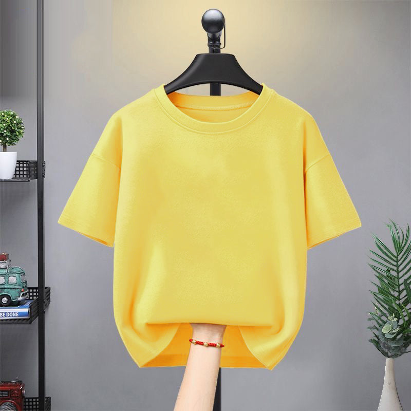 Minimalist Summer Unisex Kids' T-Shirt, Ages 3-14 | Color: Yellow | Image 1