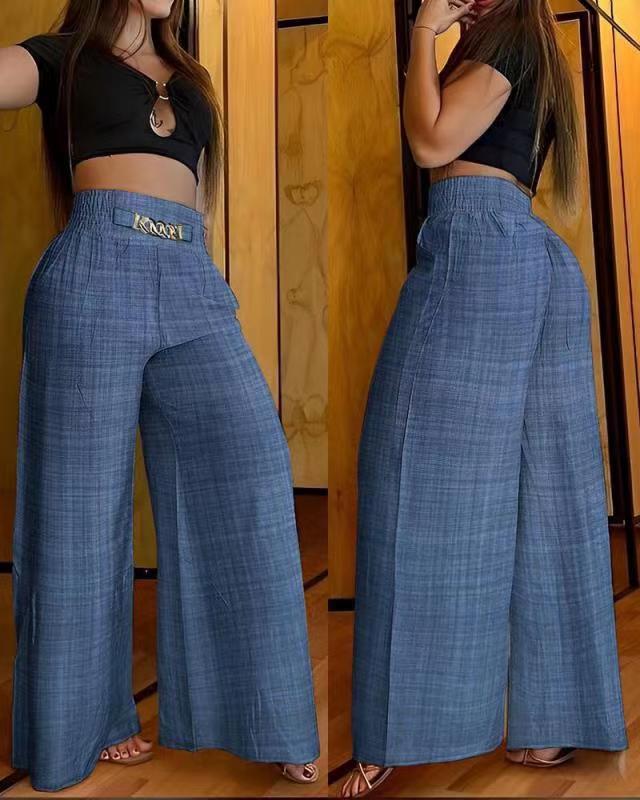 Vintage All-Season Trousers | Color: Blue | Image 1