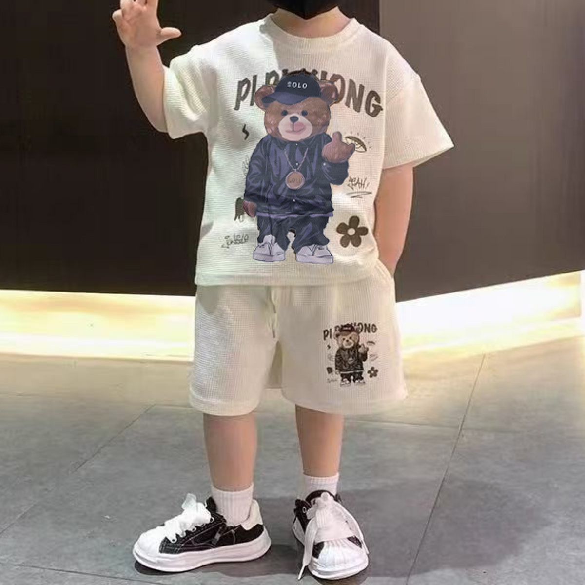 Casual Sporty Summer 2-Piece Boys' Pants Suit, Ages 2-9 | Color: Style 1 | Image 1