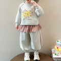Casual Sporty Autumn 2-Piece Girls' Pants Suit, Ages 2-9 | Color: Grey | Image 1