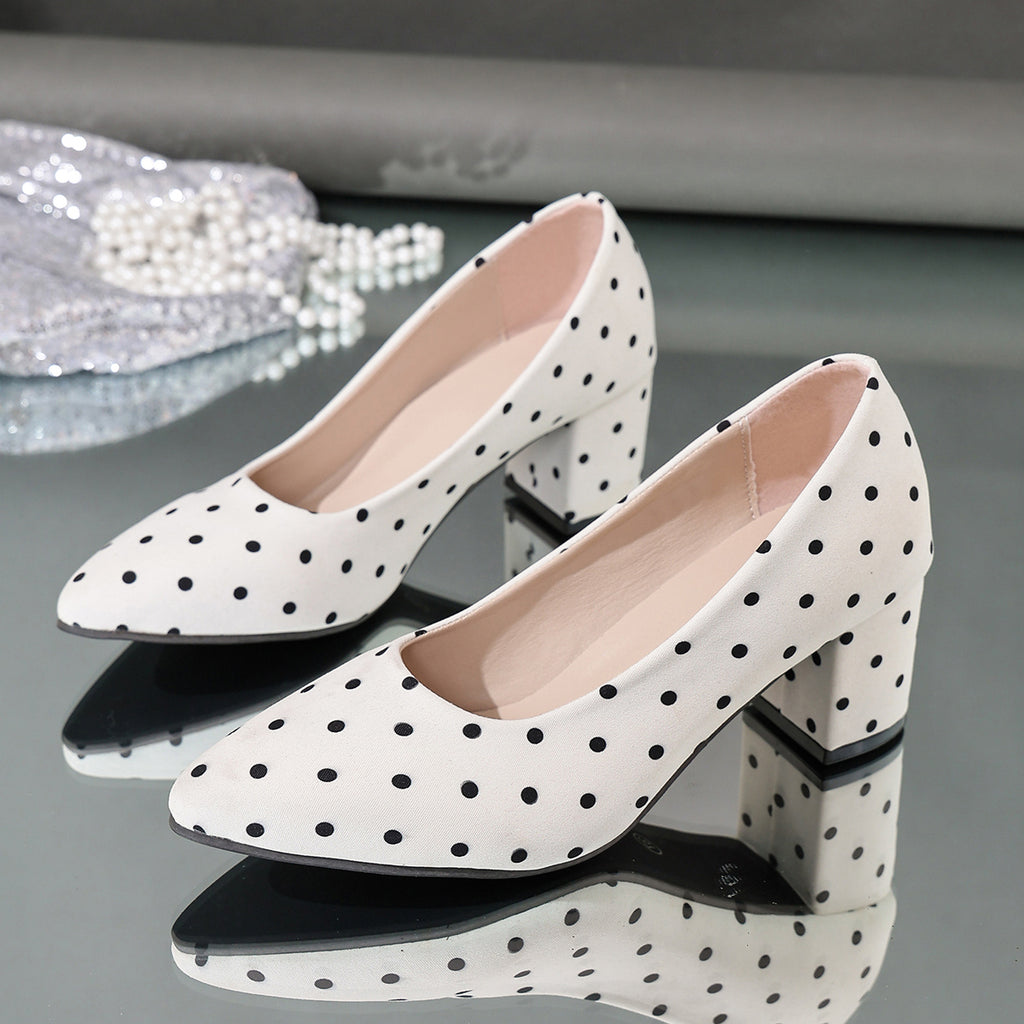 Modern Chic All-Season PU/Artificial Leather/Microfiber Leather Women's High Heels | Color: White | Image 1