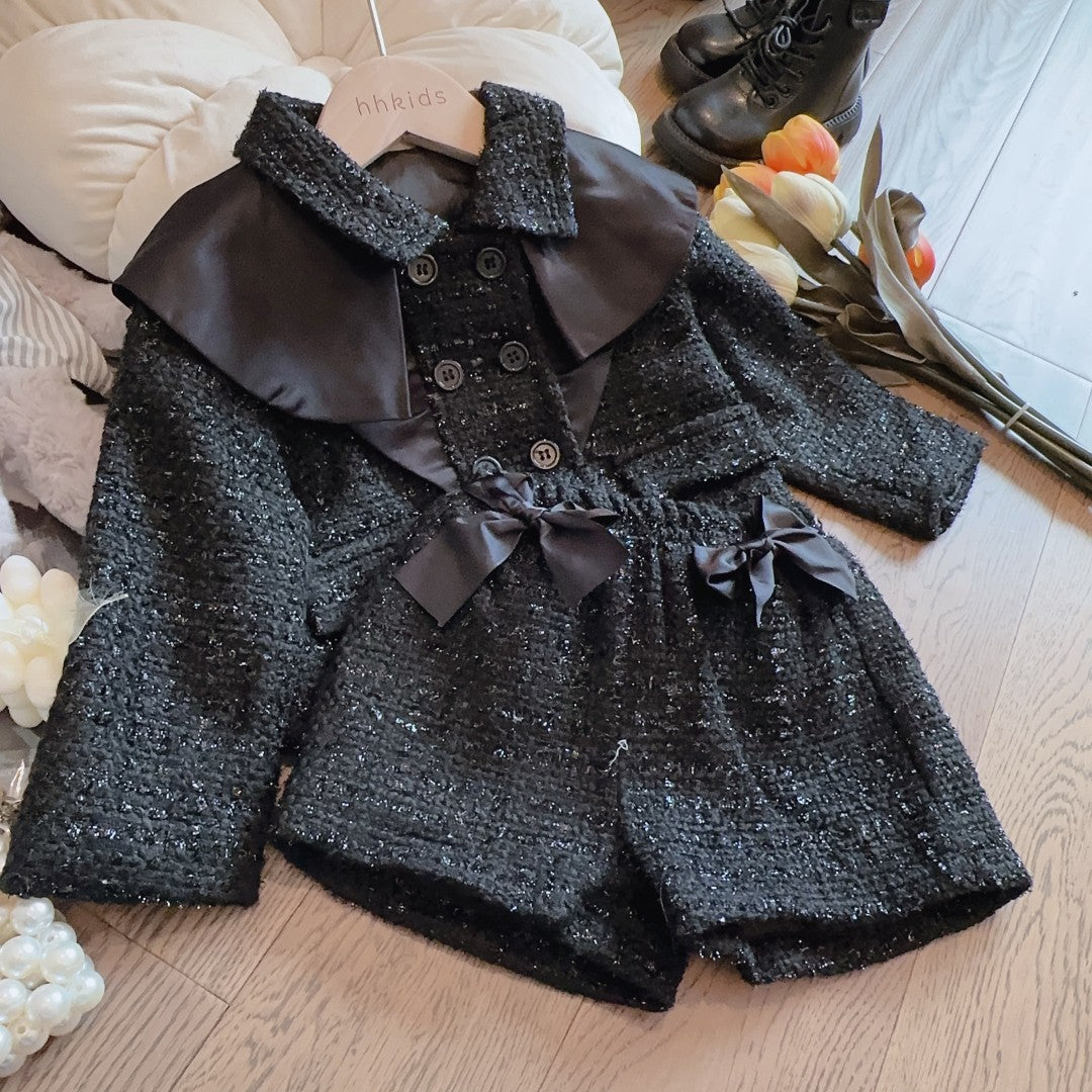 Elegant Autumn 2-Piece Girls' Pants Suit, Ages 2-9 | Color: Black | Image 1