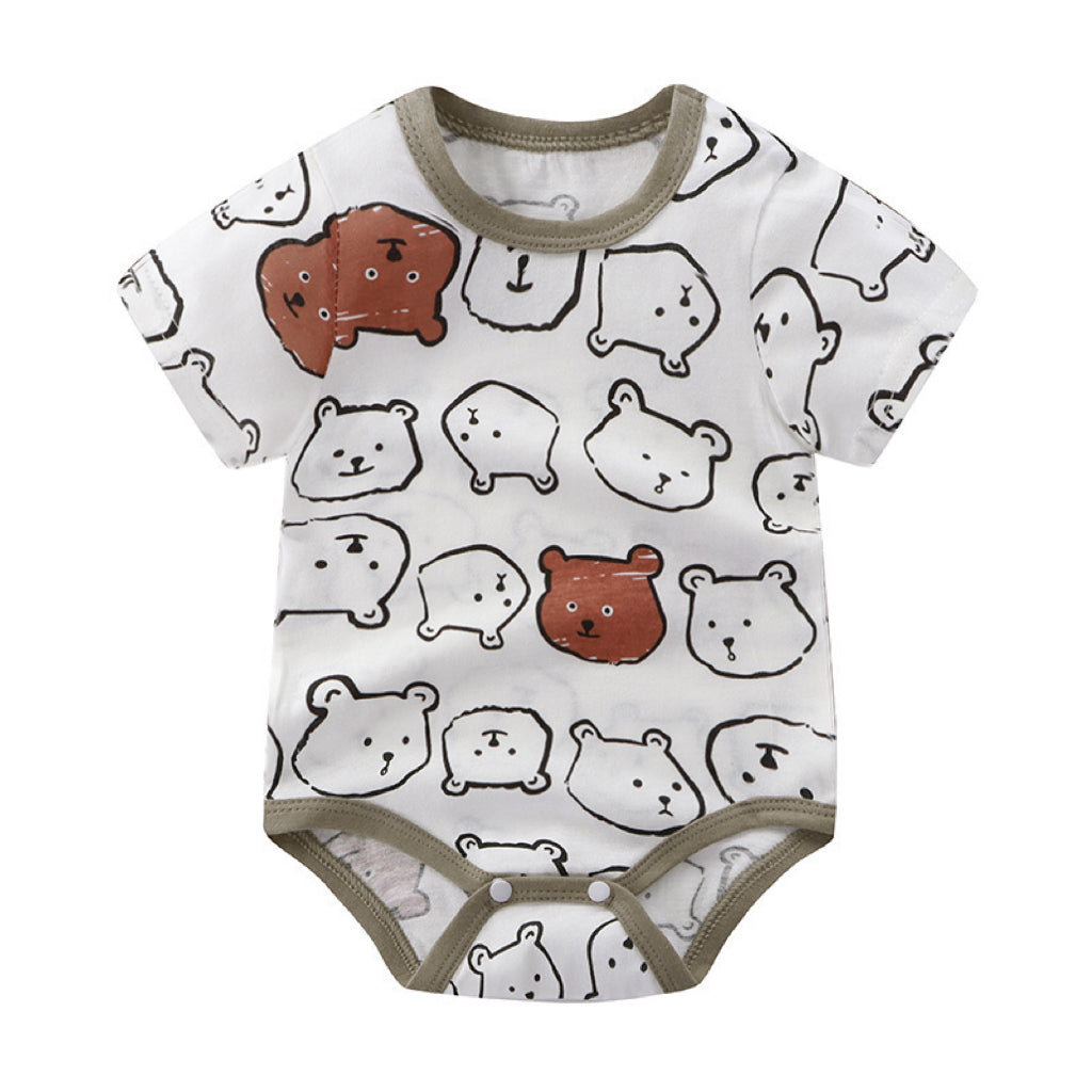 Minimalist Summer Unisex Baby Bodysuit, Ages 1-24 Months | Color: Coffee | Image 1