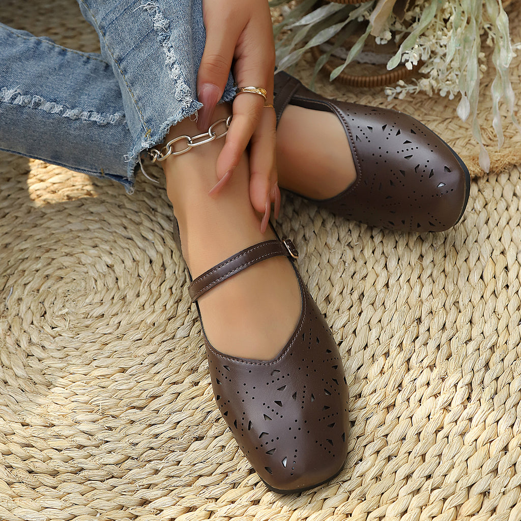 Modern Chic All-Season PU/Artificial Leather/Microfiber Leather Women's Flat Shoes | Color: Brown | Image 3