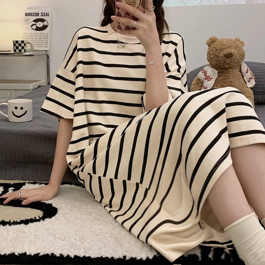 Sweet Feminine Summer Women 's Short  Sleeve Sleep Dress | Color: Style 1 | Image 1