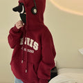 Casual Sporty Autumn Unisex Kids' Hoodie, Ages 4-14 | Color: Red | Image 1