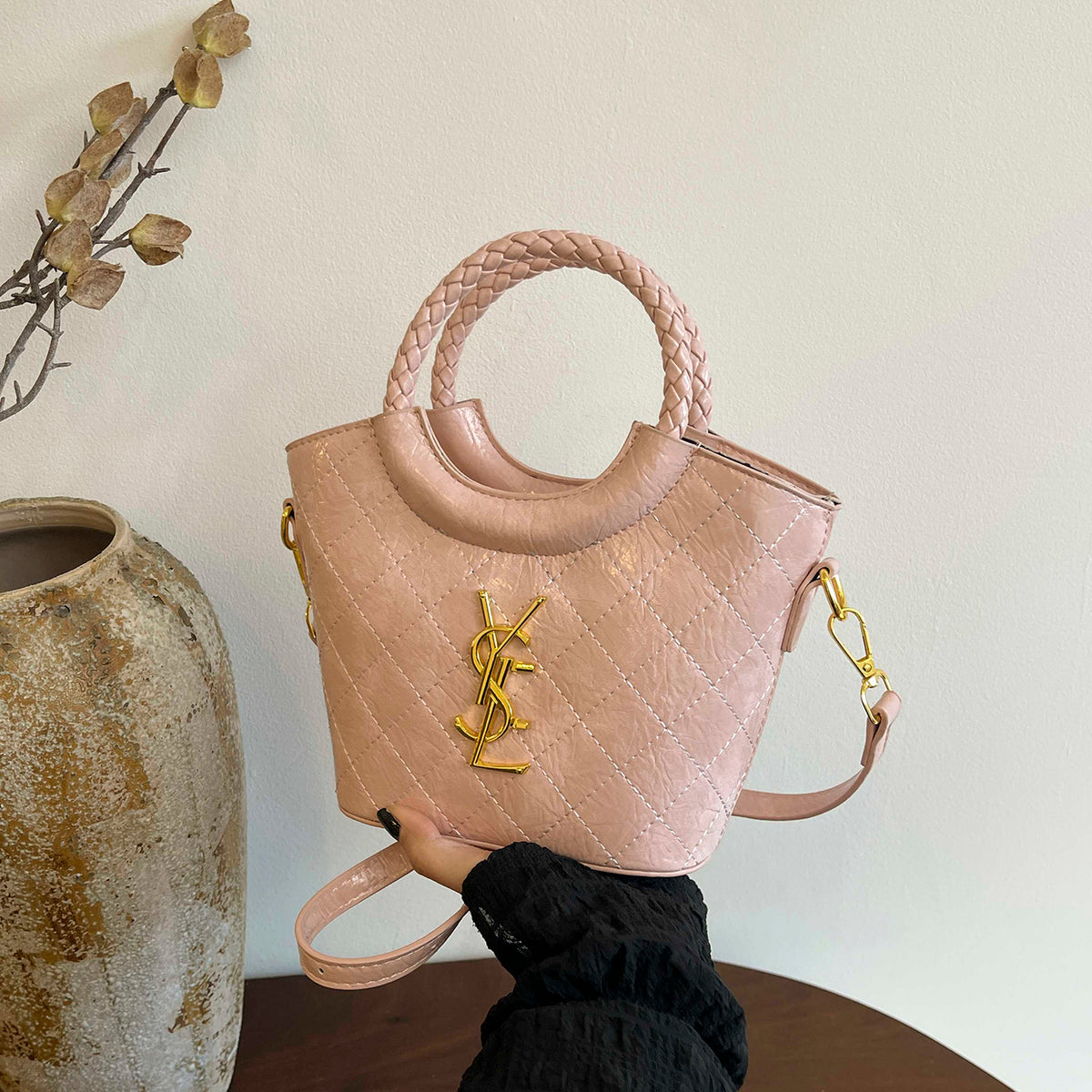 Modern Chic All-Season PU/Artificial Leather/Microfiber Leather, Cloth / Textile Women's Handbags Other Bags | Color: Pink | Image 1