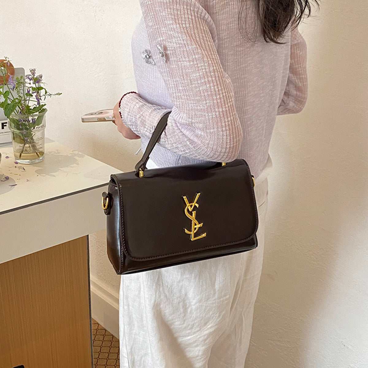 Modern Chic All-Season PU/Artificial Leather/Microfiber Leather Women's Handbags Other Bags | Color: Coffee | Image 3