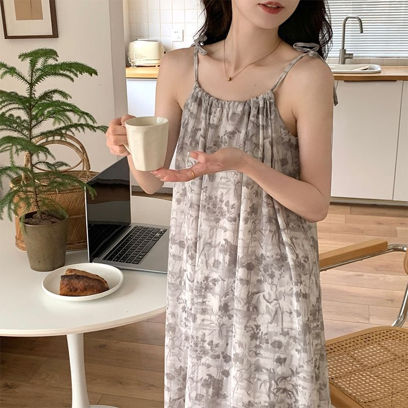 Minimalist Summer 1 Pair Women 's Sleeveless Sleep Dress | Color: Style 1 | Image 3