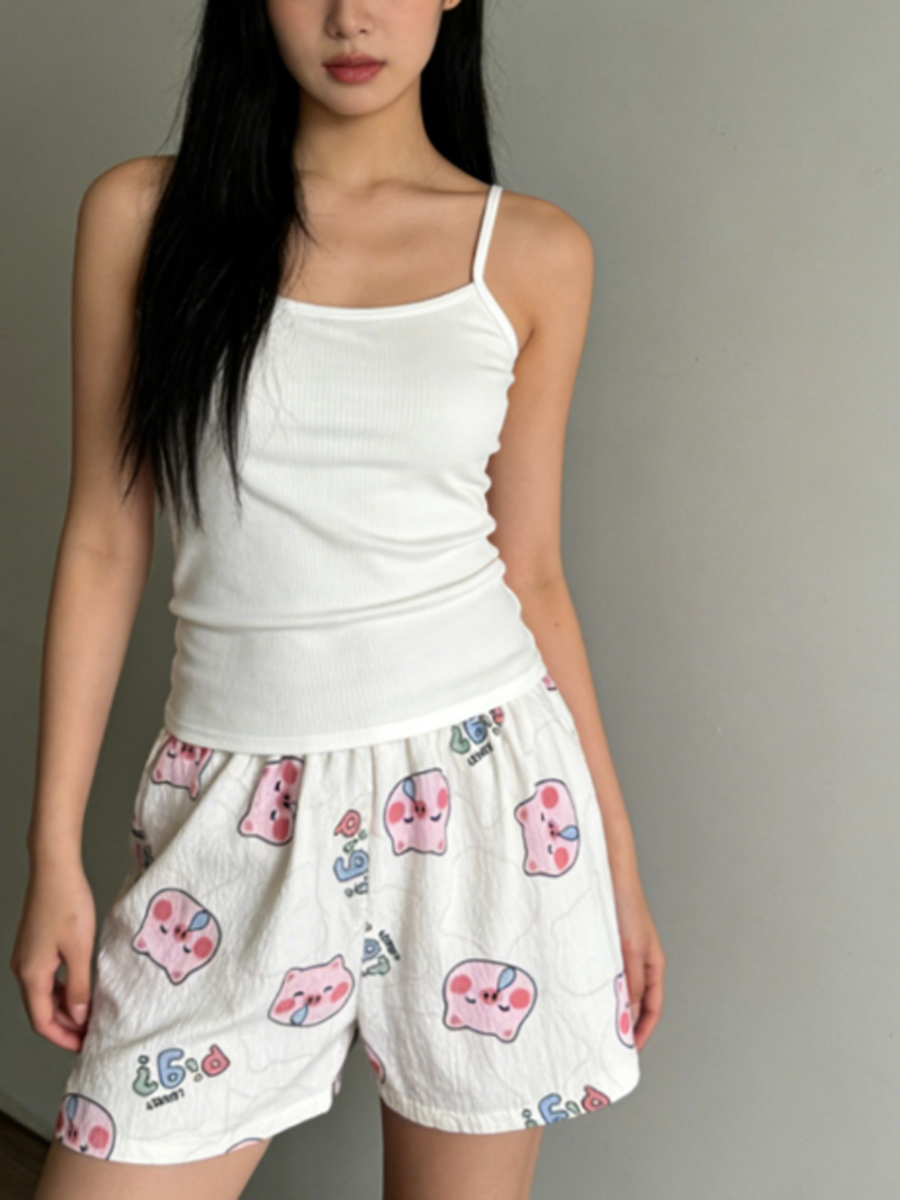 Sweet Feminine Summer 2 Pcs Women 's Sleeveless Sleep Set | Color: Style 1 | Image 1