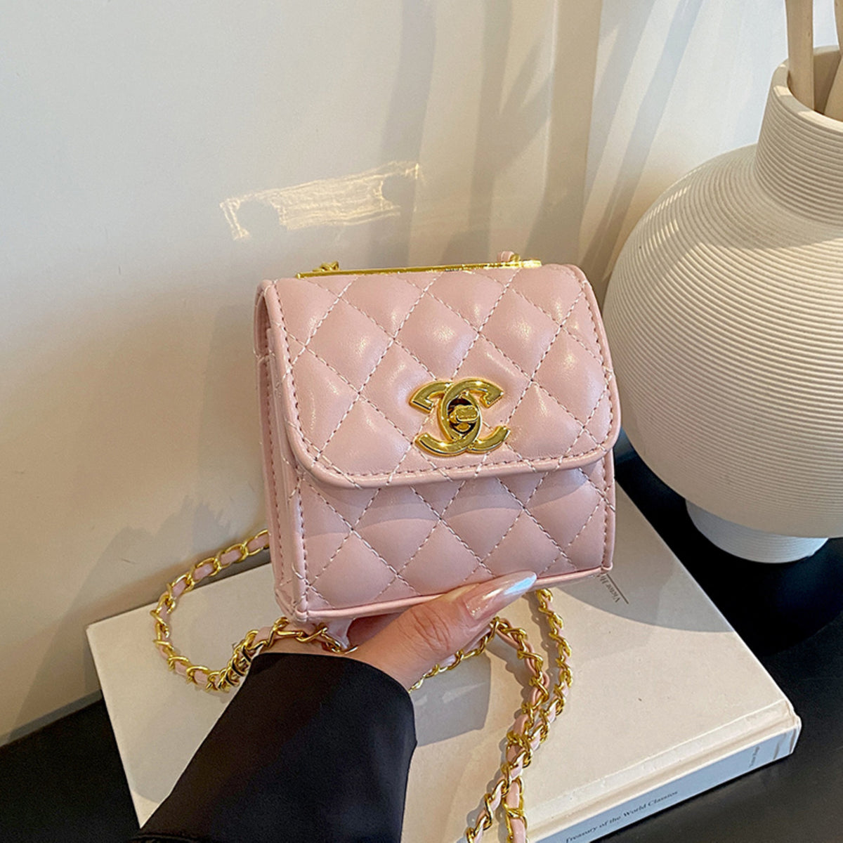 Modern Chic All-Season PU/Artificial Leather/Microfiber Leather Women's Handbags Other Bags | Color: Pink | Image 3