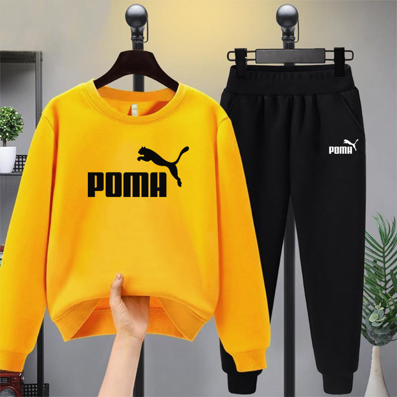 Modern Chic All-Season Minimalist Autumn 2-Piece Girls' Pants Suit, Ages 3-14 | Color: Yellow | Image 1