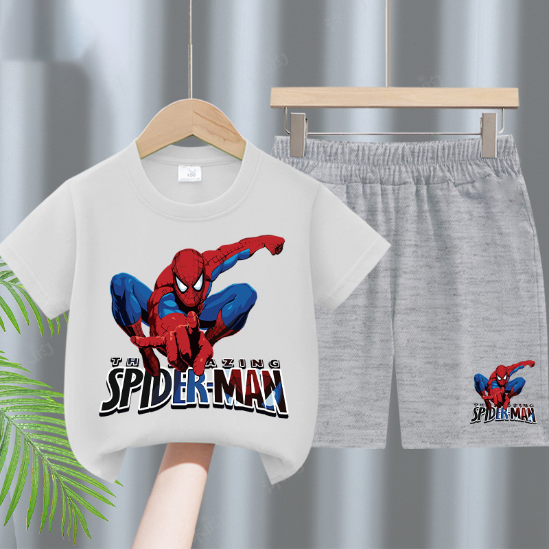 Modern Chic All-Season Minimalist Summer 2-Piece Boys' Pants Suit, Ages 2-9 | Color: Grey | Image 1