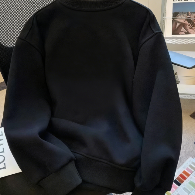 Modern Chic All-Season Minimalist Autumn Unisex Kids' Sweatshirt, Ages 2-13 | Color: Black | Image 3