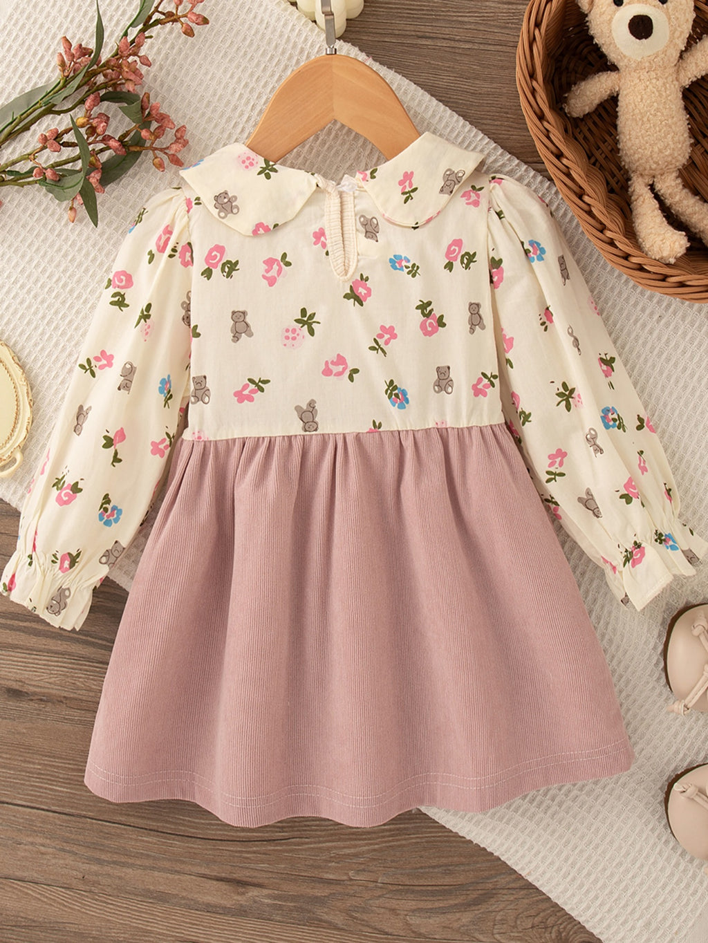 Sweet & Cute Autumn Baby Girls' Dress, Ages 3-24 Months | Color: Pink | Image 3