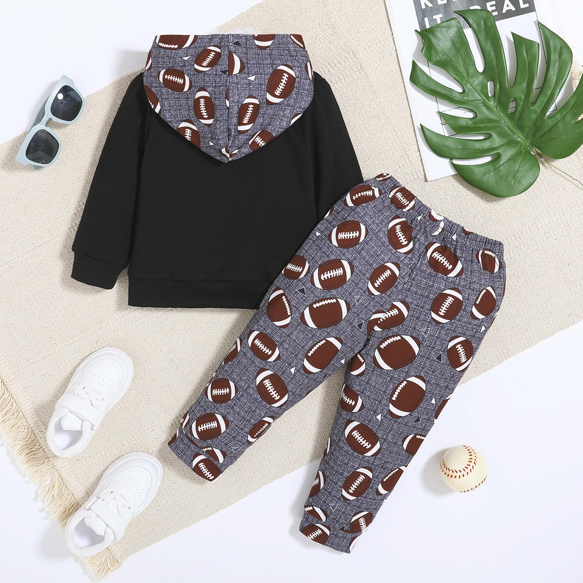 Trendy Autumn 2-Piece Boys' Pants Suit | Color: Black | Image 3
