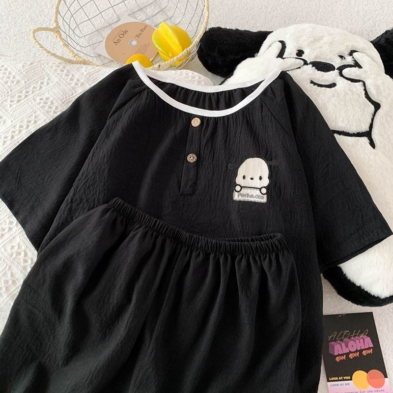 Modern Chic All-Season Minimalist Summer 1 Pair Women 's Short  Sleeve Sleep Set | Color: Style 1 | Image 3