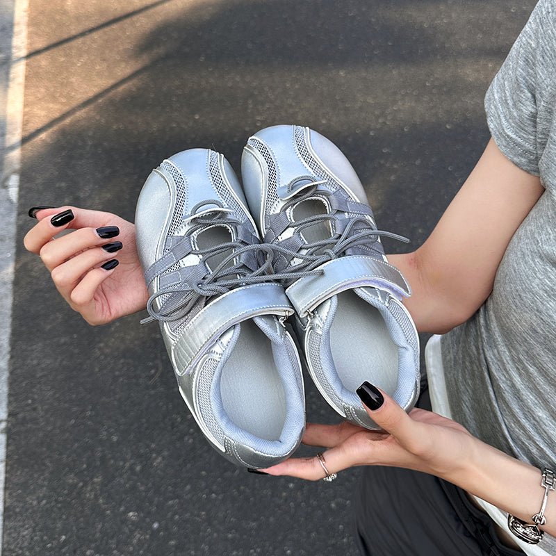 Modern Chic All-Season PU/Artificial Leather/Microfiber Leather Women's Casual Shoes | Color: Silver | Image 2