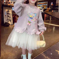 Sweet & Cute Autumn Girls' A-Line Dress, Ages 2-9 | Color: Purple | Image 1