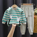 Modern Chic All-Season Minimalist Autumn 2-Piece Boys' Pajama Set, Ages 2-7 | Color: As the Picture | Image 1
