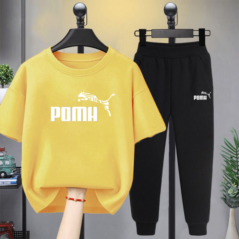 Modern Chic All-Season Minimalist Summer 2-Piece Boys' Pants Suit, Ages 3-14 | Color: Yellow | Image 1