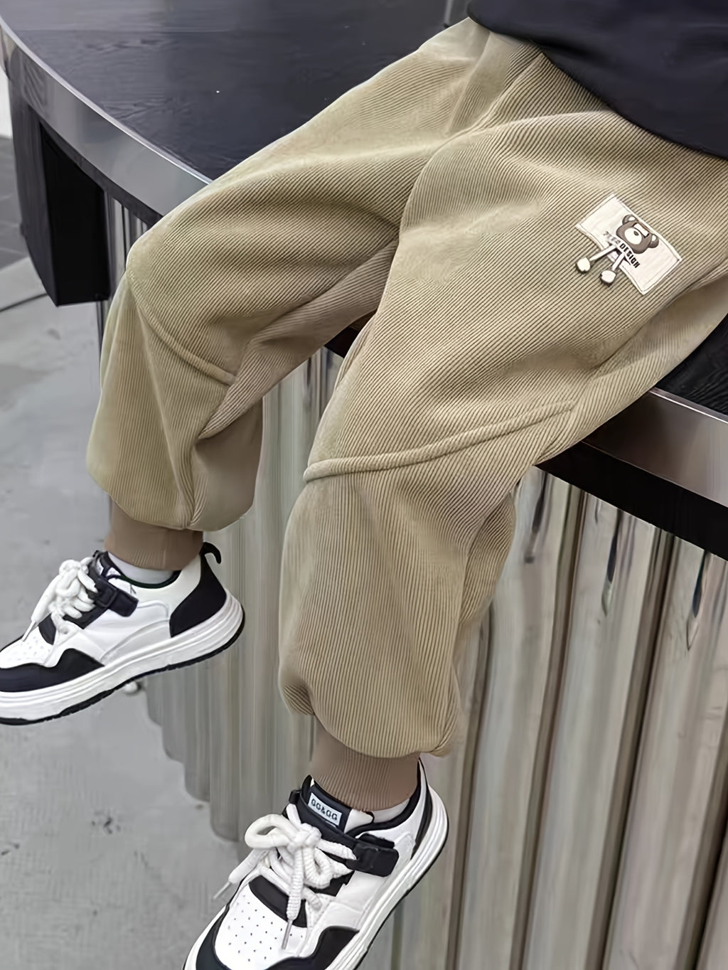 Trendy Autumn Boys' Casual Pants, Ages 2-9 | Color: Khaki | Image 2