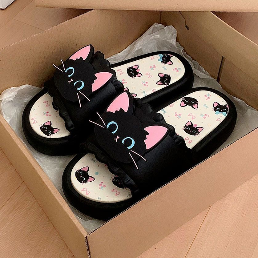 Modern Chic All-Season Plastic/Resin/Board/Acrylic Women's Home Slippers | Color: Black | Image 1