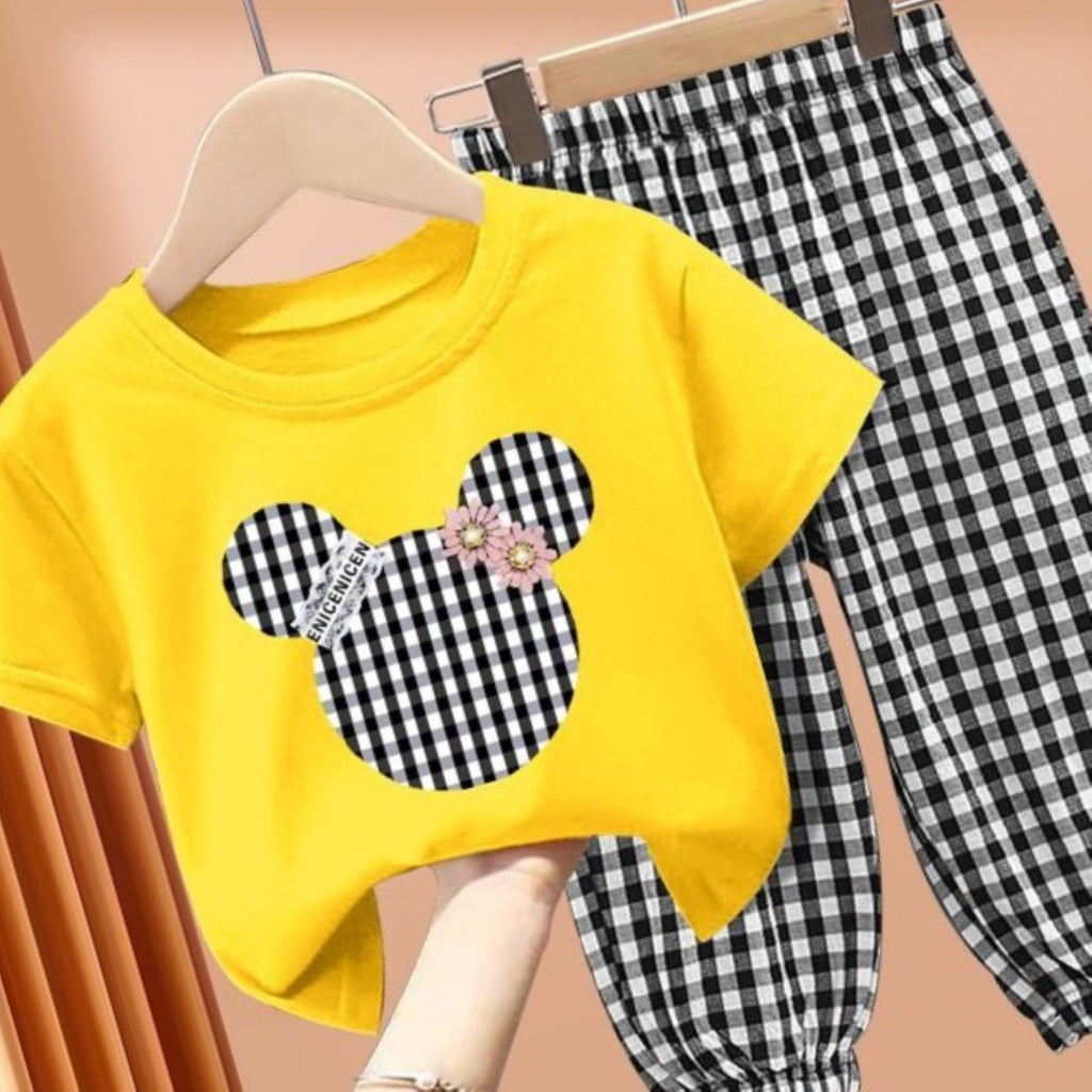 Modern Chic All-Season Minimalist Summer 2-Piece Unisex Kids' Pants Suit, Ages 2-11 | Color: Yellow | Image 2