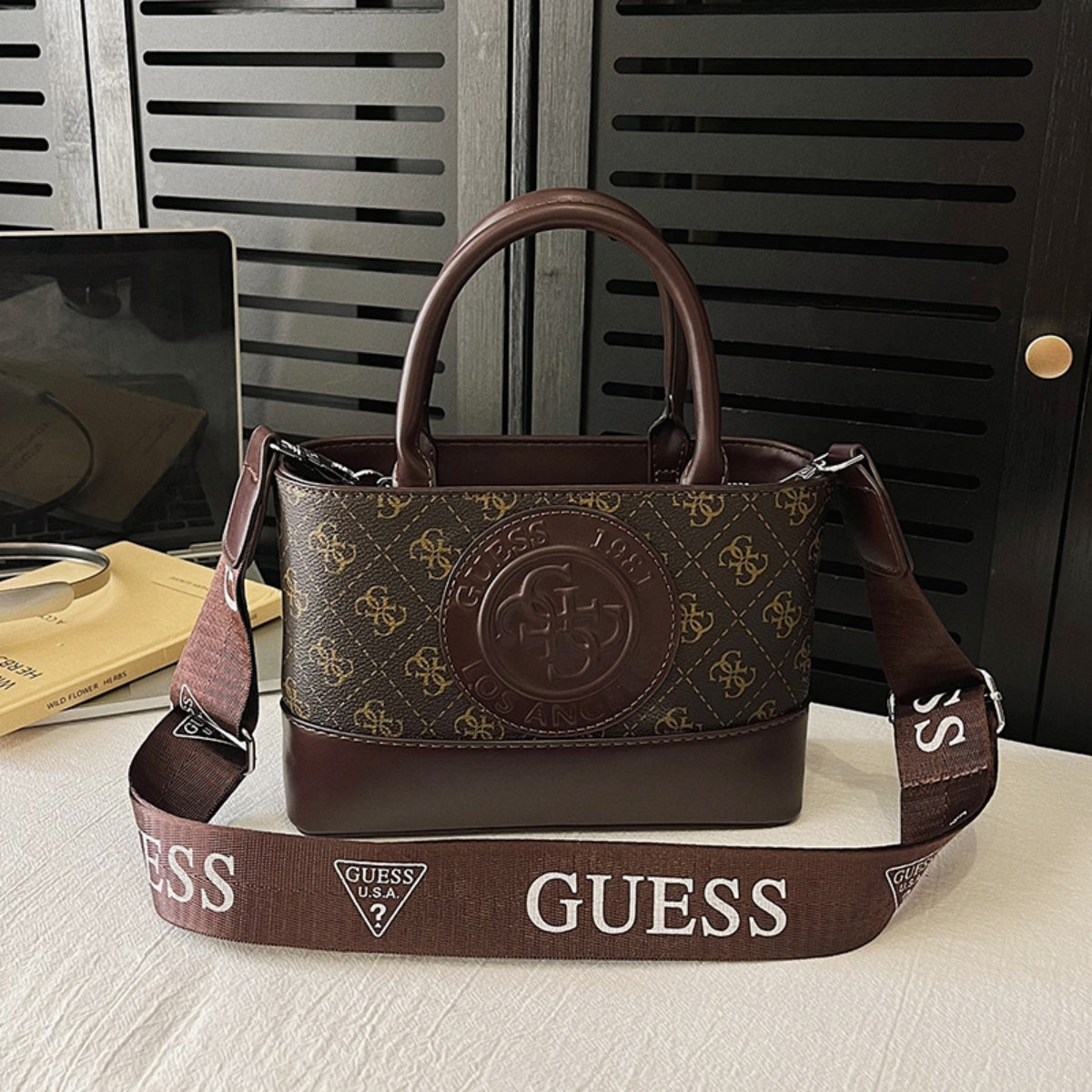 Modern Chic All-Season PU/Artificial Leather/Microfiber Leather, Cloth / Textile Women's Crossbody Bags Other Bags | Color: Coffee | Image 3