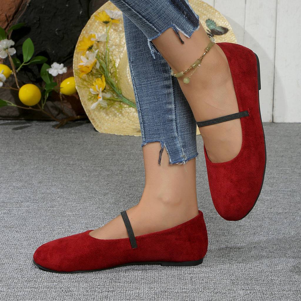 Modern Chic All-Season PU/Artificial Leather/Microfiber Leather Women's Flat Shoes | Color: Red | Image 1