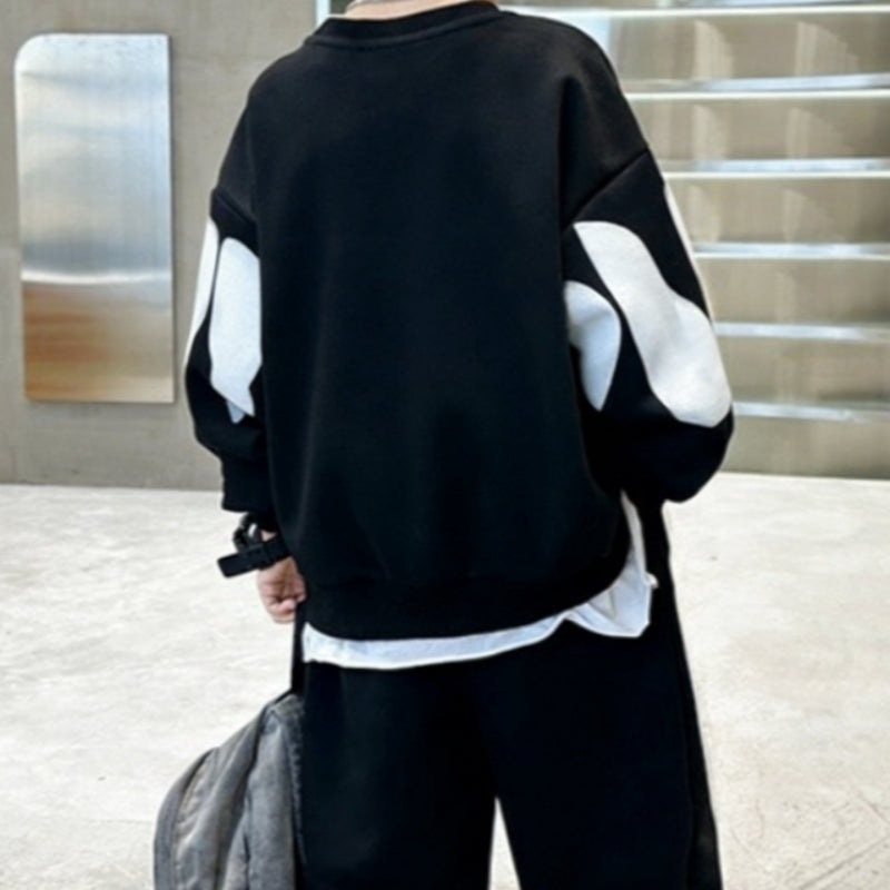 Trendy Autumn 2-Piece Boys' Pants Suit, Ages 4-14 | Color: Black | Image 3
