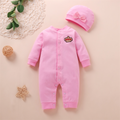 Minimalist Autumn 2-Piece Baby Girls' Jumpsuit, Ages 0-6 Months | Color: Pink | Image 1