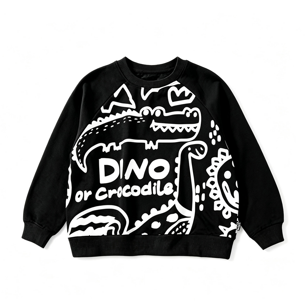 Trendy Autumn Unisex Kids' Sweatshirt, Ages 2-9 | Color: Black | Image 2