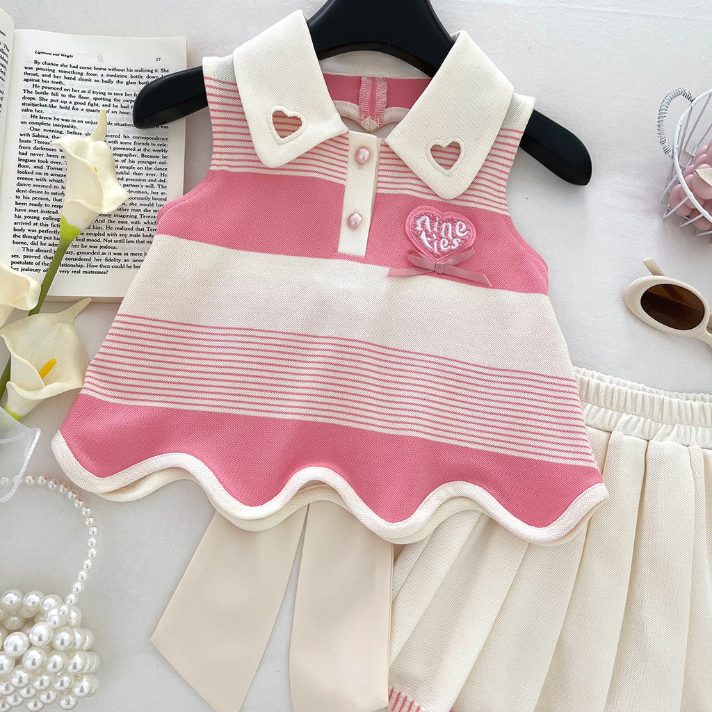 All-Season Sweet & Cute Summer 2-Piece Girls' Dress Suit, Ages 2-9 | Color: Pink | Image 2