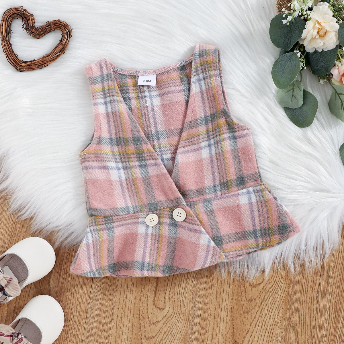 Preppy Autumn 3-Piece Baby Girls' Pants Suit, Ages 0-12 Months | Color: Pink | Image 2