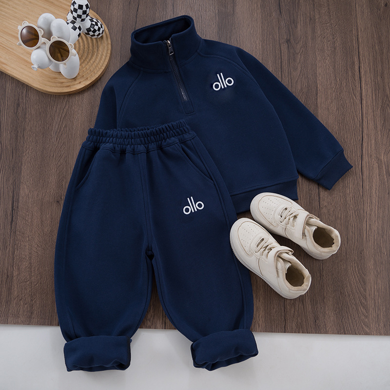 Modern Chic All-Season Casual Sporty Autumn 2-Piece Boys' Pants Suit, Ages 4-14 | Color: Navy | Image 3