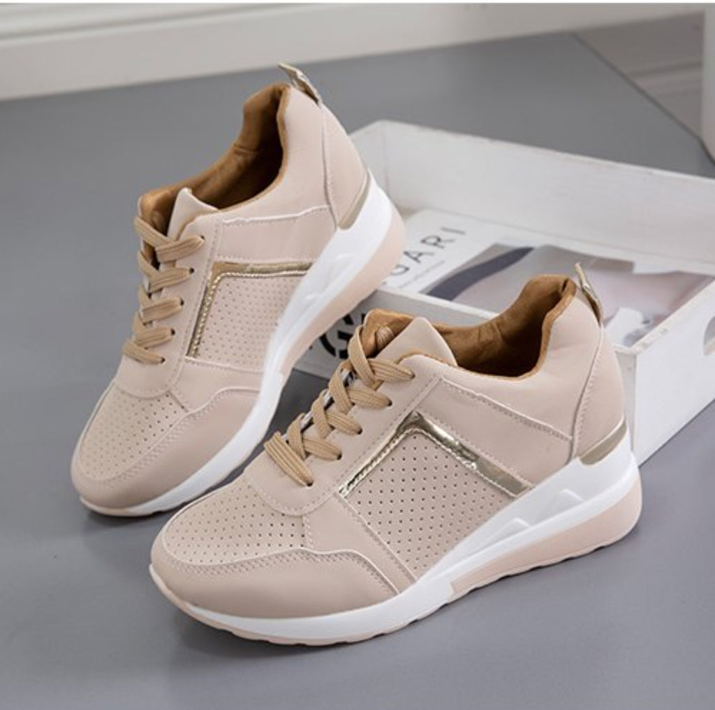 Modern Chic All-Season Others Women's Fashion Sneaker | Color: Light Brown | Image 2