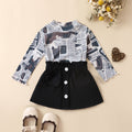 Trendy Autumn 2-Piece Baby Girls' Dress Suit, Ages 0-12 Months | Color: Grey | Image 1