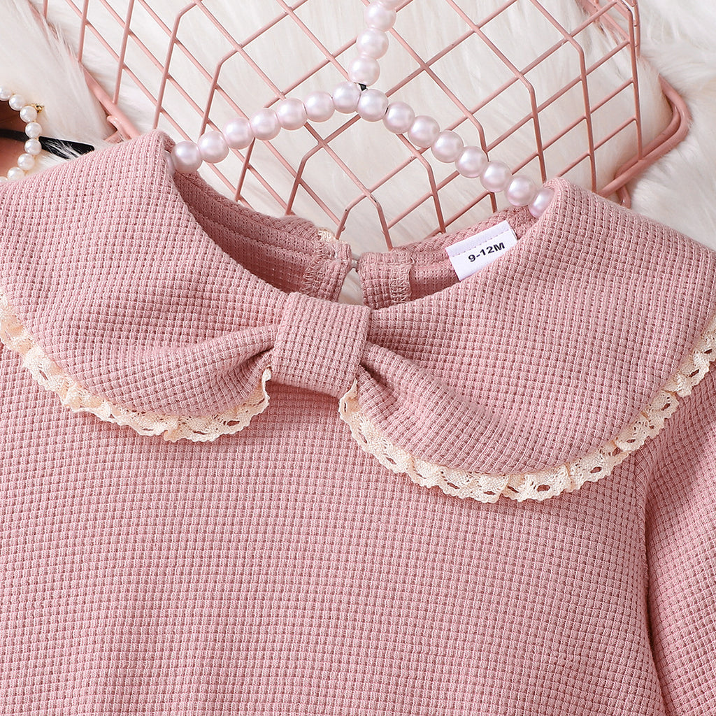 Sweet & Cute Autumn 2-Piece Baby Girls' Pants Suit, Ages 3-24 Months | Color: Pink | Image 2