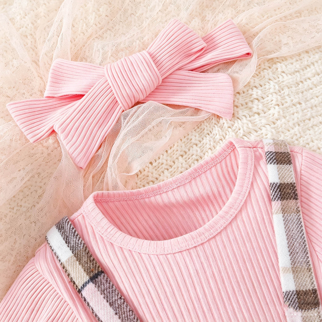 Elegant Autumn 3-Piece Baby Girls' Dress Suit, Ages 0-24 Months | Color: Pink | Image 2