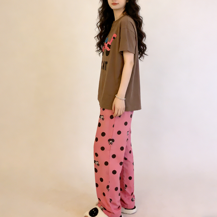 Sweet Feminine Summer 2 Pcs Women 's Short  Sleeve Sleep Set | Color: Style 4 | Image 3