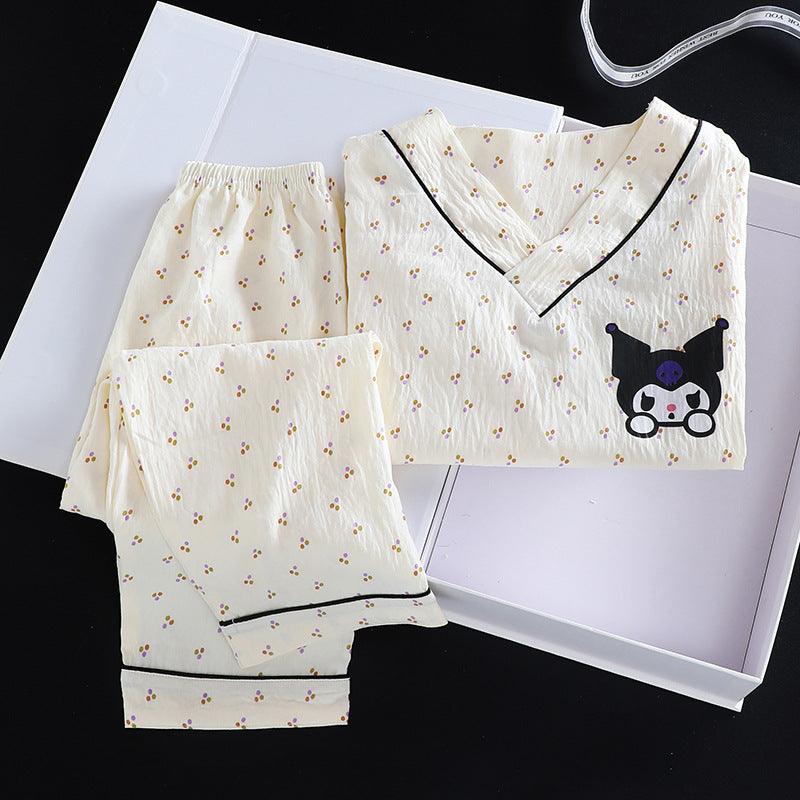 Modern Chic All-Season Minimalist Autumn 2-Piece Girls' Pajama Set, Ages 3-13 | Color: Style 1 | Image 1
