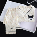 Modern Chic All-Season Minimalist Autumn 2-Piece Girls' Pajama Set, Ages 3-13 | Color: Style 1 | Image 1