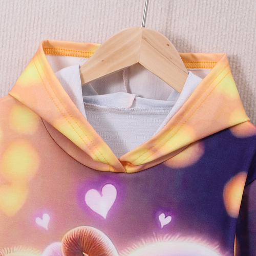 Casual Sporty Autumn Unisex Kids' Hoodie, Ages 4-13 | Color: Yellow | Image 2