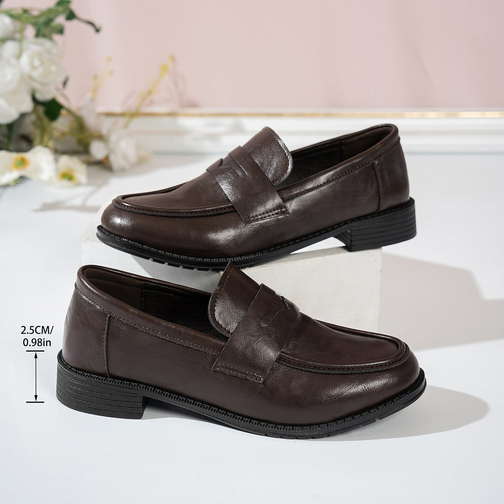 Modern Chic All-Season PU/Artificial Leather/Microfiber Leather Women's Flat Shoes | Color: Brown | Image 3