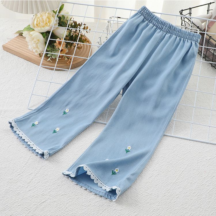 Minimalist Autumn Girls' Jeans, Ages 2-11 | Color: Light Blue | Image 3