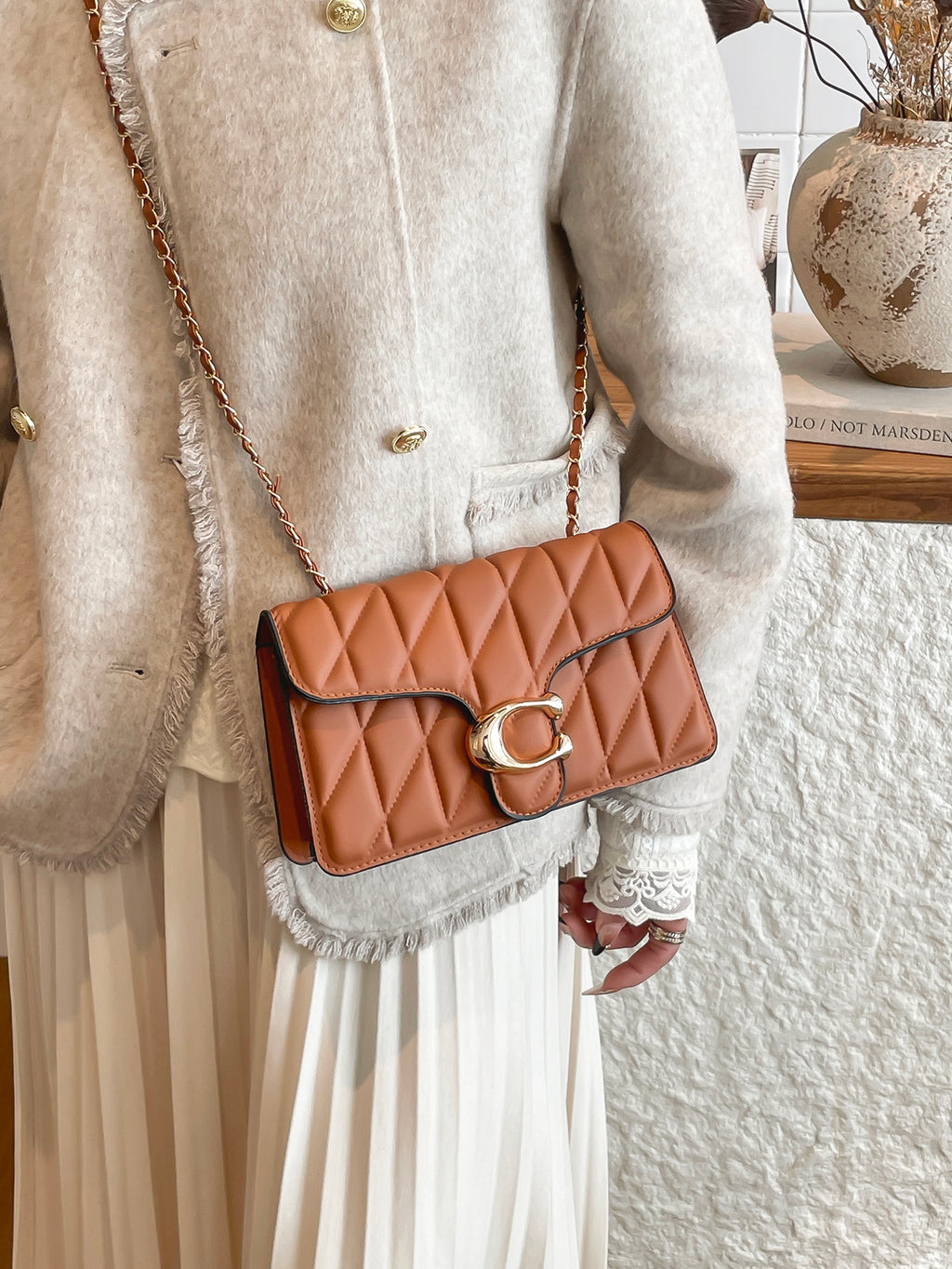 Modern Chic All-Season PU/Artificial Leather/Microfiber Leather Women's Crossbody Bags Other Bags | Color: Brown | Image 3