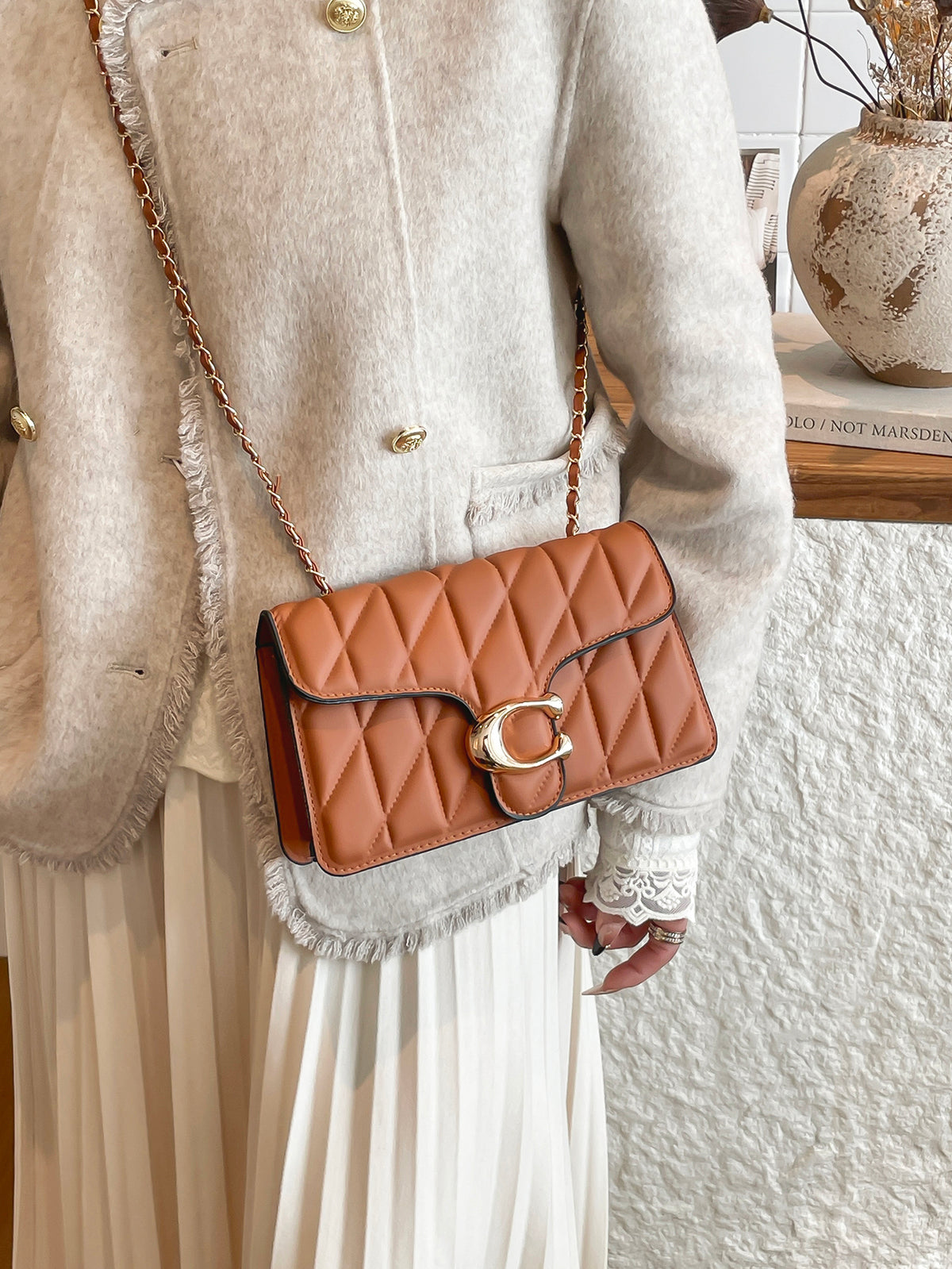 Modern Chic All-Season PU/Artificial Leather/Microfiber Leather Women's Crossbody Bags Other Bags | Color: Brown | Image 3