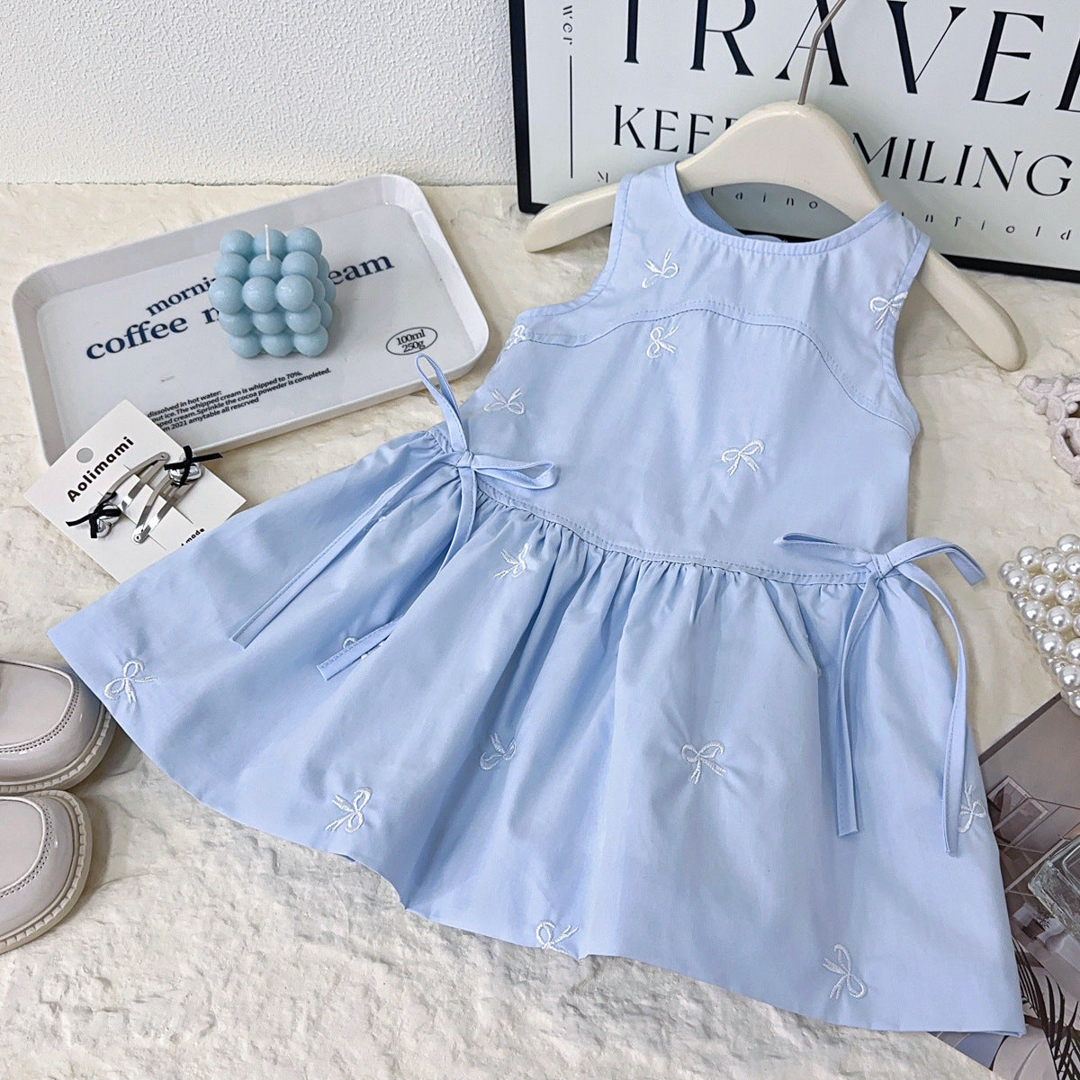Sweet & Cute Summer Girls' A-Line Dress, Ages 2-9 | Color: Blue | Image 1