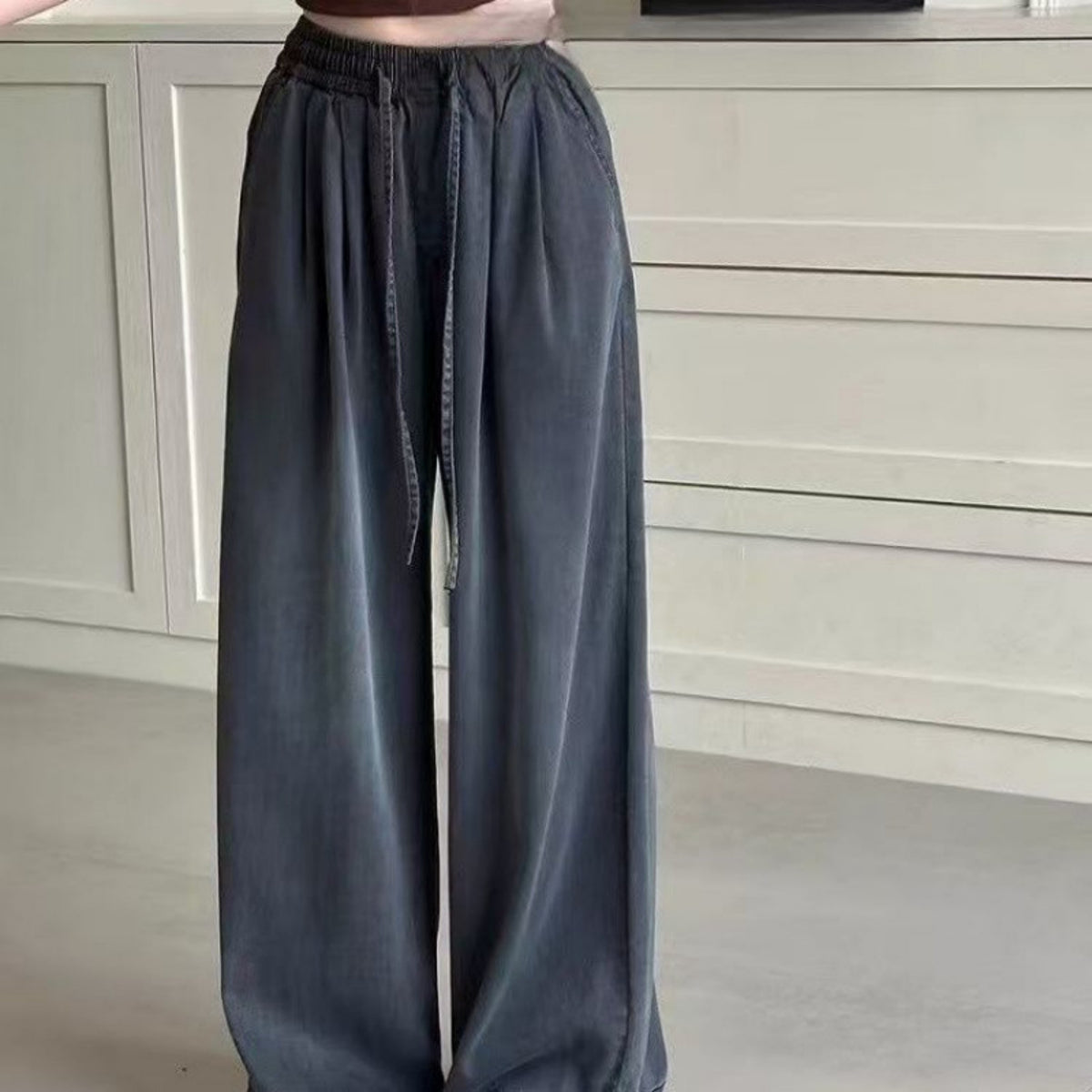 Modern Chic All-Season Casual Sporty Spring Girls' Jeans, Ages 4-13 | Color: Black | Image 3